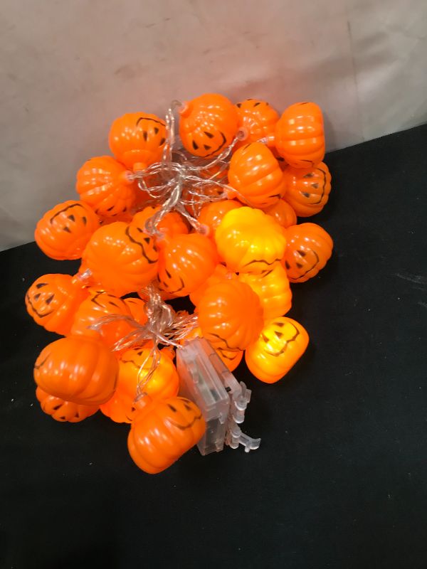 Photo 4 of ***battery not included***YOUBET Halloween Pumpkin String Lights-2strings/box,20Holiday Pumpkin Lights-Waterproof Halloween Lights-10 feet/strings,8Modes Warm White Decoration-Orange Pumpkin Lights for Halloween Indoor Outdoor
