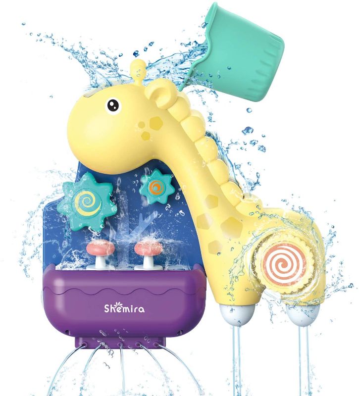 Photo 1 of Shemira Baby Bath Toys for Toddler 1 2 3 Years Old, Bathtub Toys for Infant, Lovely Giraffe for Bath Time with Spinning Gear Rotating Waterfall Fun Water Spout.Best Water Toys Gift for Toddlers.
