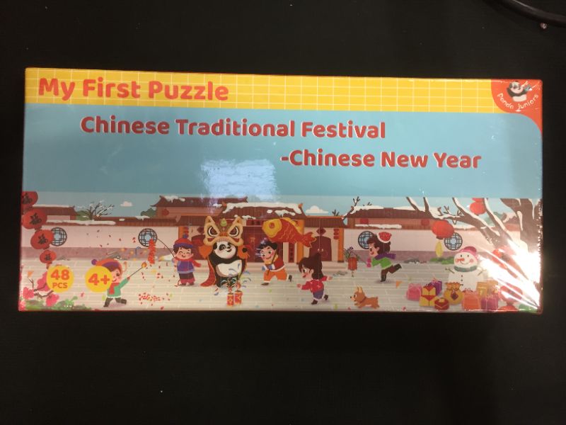 Photo 2 of Panda Juniors 48 Pieces Puzzle for Kids 4-8, Jumbo Jigsaw Paper Long 90cm Floor Puzzles for Toddler Children Preschool Learning Educational Toys Traditional Chinese Culture New Year
