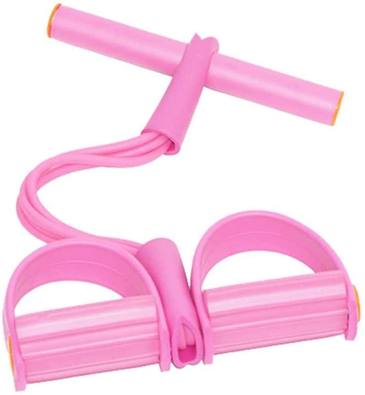 Photo 1 of  Pedal Resistance Band, Elastic Pull Rope 4-Tube Natural Latex Sit-up Bodybuilding Auxiliary Equipment with Anti-Slip Handle for Abdomen, Arm, Training Suitable Yoga Stretching Slimming Training
