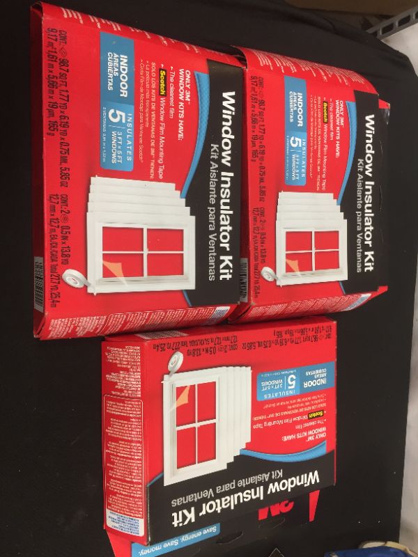 Photo 1 of 3m Indoor Window Insulator Kit - 3 pack of 5 pcs each 