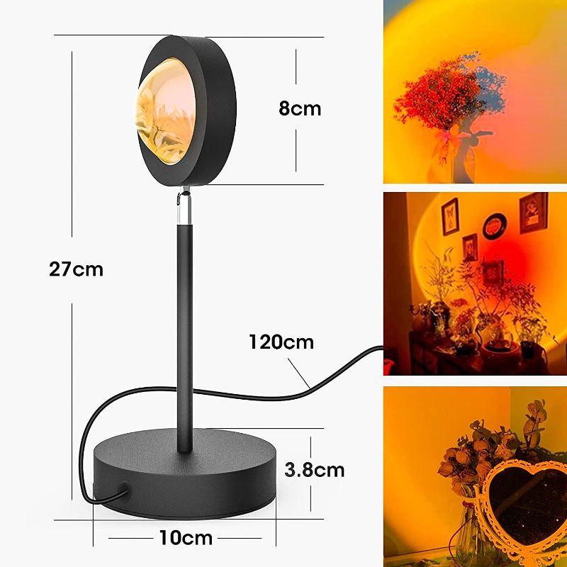 Photo 2 of Sunset Lamp, Sunset Projection Lamp, 180 Degree Rotation Sunset Light USB Projection Led Night Light, Romantic Visual Led Light for Photography/Selfie/Home/Living Room/Bedroom Decor
