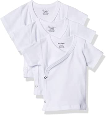 Photo 1 of   Gerber Baby 6-Pack Short-Sleeve Side-snap Shirt Size 0-3M