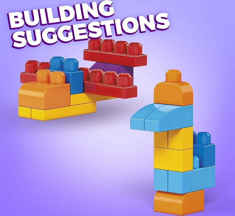 Photo 1 of Mega Bloks First Builders Big Building Bag with Big Building Blocks, Building Toys for Toddlers (80 Pieces) - Blue Bag 3-5 years
