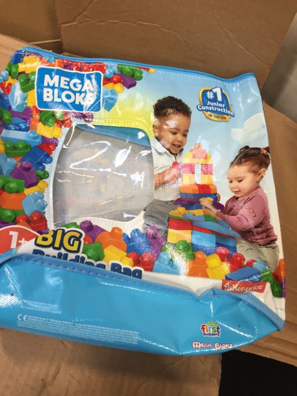 Photo 1 of Mega Bloks First Builders Big Building Bag with Big Building Blocks, Building Toys for Toddlers (80 Pieces) - Blue Bag 3-5 years
