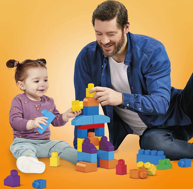 Photo 1 of Mega Bloks First Builders Big Building Bag with Big Building Blocks, Building Toys for Toddlers (80 Pieces) - Blue Bag 3-5 years
