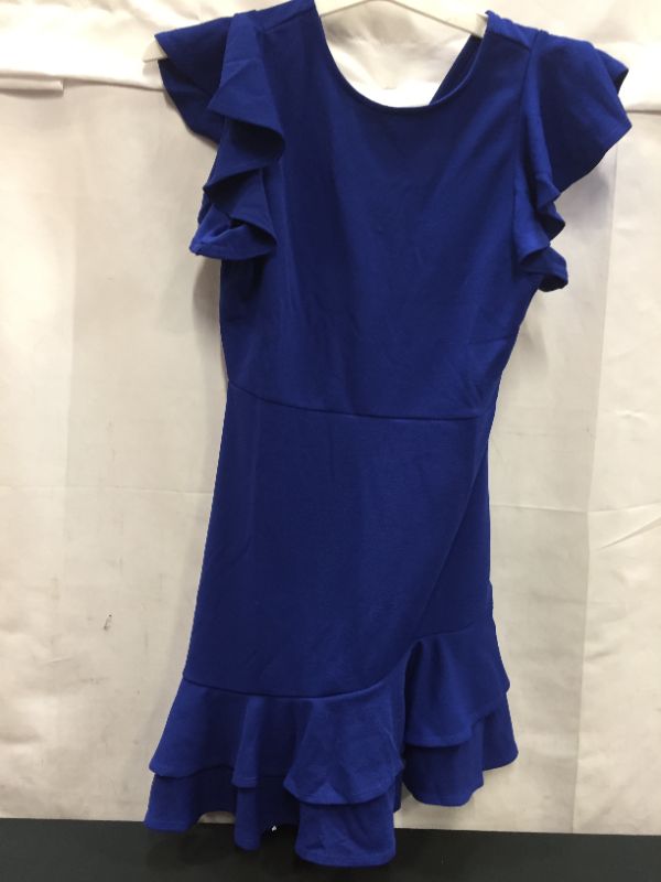 Photo 3 of floerns women's V back inslace layered ruffle hem flutter sleeve dress Size M