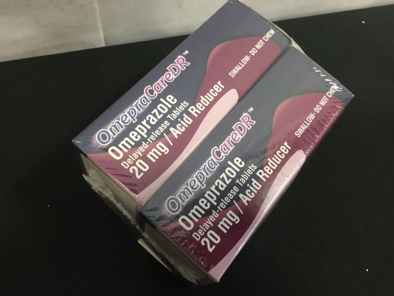 Photo 5 of  OmepraCareDR 84 Count Tablets Omeprazole 20mg Acid Reducer for Heartburn Two 3-Pack Cartons for Six 14-Day Treatments, Delayed-Release Tablets EXP---06-2023