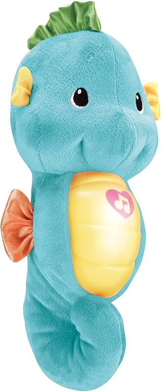 Photo 1 of Fisher-Price Soothe & Glow Seahorse, Blue, Plush Musical Toy for Baby from Birth and Up
