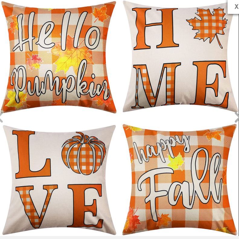 Photo 1 of Ekouaer Decor Pillow Covers Thanksgiving Day Throw Cusion Covers Decorations 4 PK 18"X18"