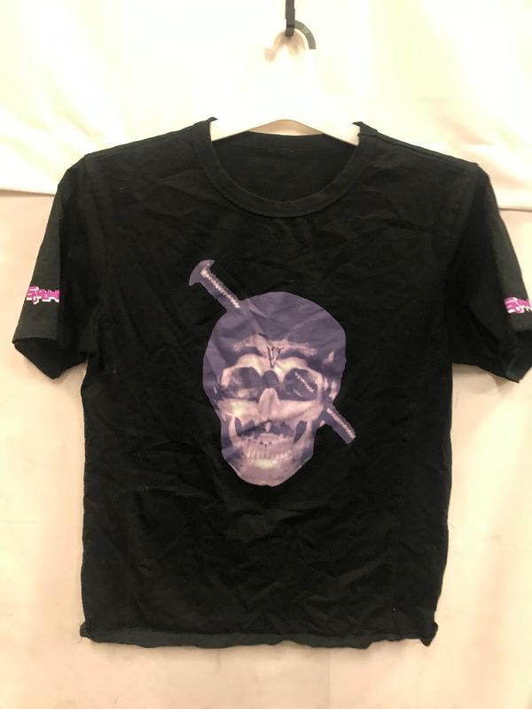 Photo 1 of MENS MEDIUM GRAPHIC SCREWHEAD SKULL SPRAY PAINT "V" ON BACK T SHIRT HEAVY COTTON