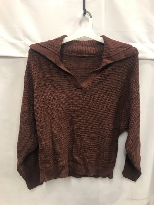 Photo 1 of MENS MEDIUM MAROON KNIT WOVEN PULL OVER SWEATER V NECK