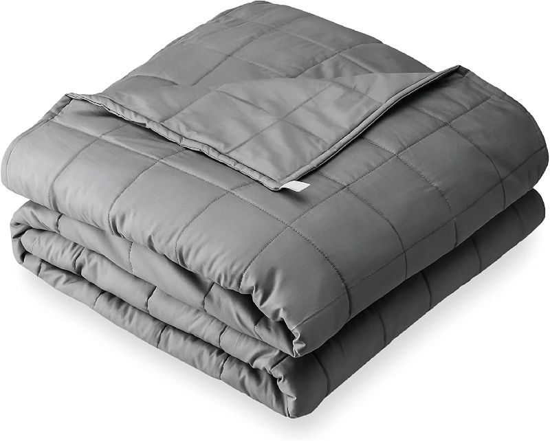 Photo 1 of Bare Home Weighted Blanket for Adults and Kids 17lb (60" x 80") - All-Natural 100% Cotton - Premium Heavy Blanket Nontoxic Glass Beads (Grey, 60"x80")

