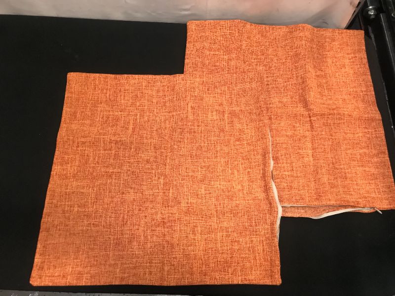 Photo 1 of 18"X18" PAIR BURNT ORANGE WOVEN THROW PILLOW CASES 