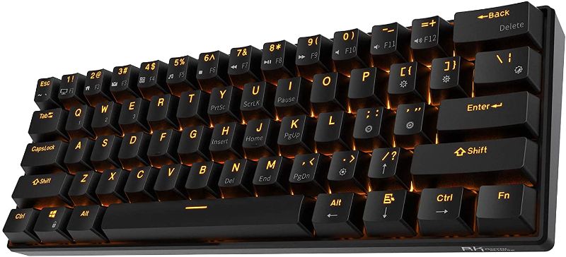 Photo 1 of RK ROYAL KLUDGE RK61 Wireless 60% Mechanical Keyboard, 61 Keys Bluetooth Mechanical Keyboard, Compact Gaming Keyboard with Programmable Software (Hot-Swappable Blue Switch, Black)
