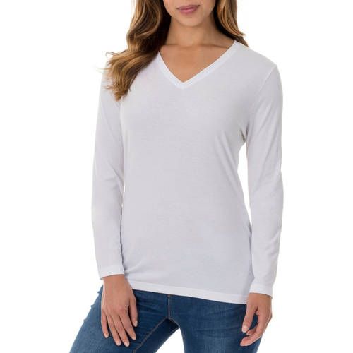 Photo 1 of 2 Pack Active Basic Women's Basic Long Sleeve V-Neck Tee SIZE SMALL
