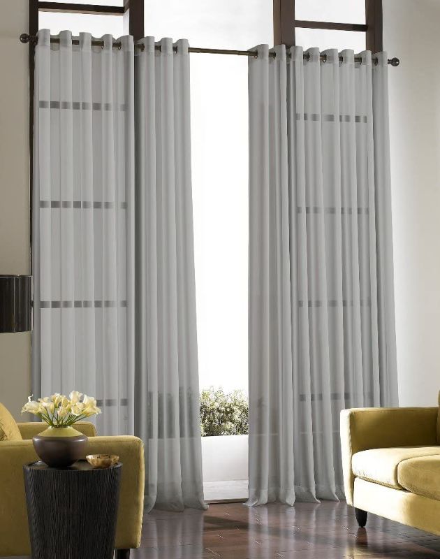 Photo 1 of Curtainworks Soho Voile Sheer Grommet Panel, 59 by 144", Silver,1Q804304SV ONE PANNEL
