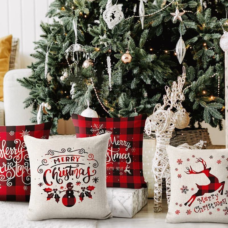 Photo 1 of CHRISTMAS THROW PILLOW COVERS SET OF 4 18X18 