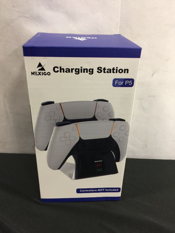 Photo 2 of ---NEW BRAND---NexiGo Upgraded PS5 Controller Charger, Charging Dock Station for Playstation 5 Dualsense Controllers with LED Indicators, Fast Charging Station with Safety Chip Protection, White
