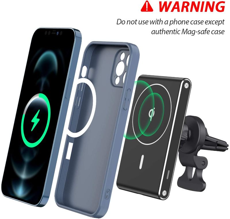 Photo 1 of ---Brand New Factory Sealed----Magnetic Wireless Car Charger,Hohosb Mag-Safe Wireless Car Charger [Magnetic Attachment and Alignment], Compatible with iPhone 12/12 Pro/12 mini/12 Pro Max Air Vent Car Mount with QC3.0/PD Adapter
