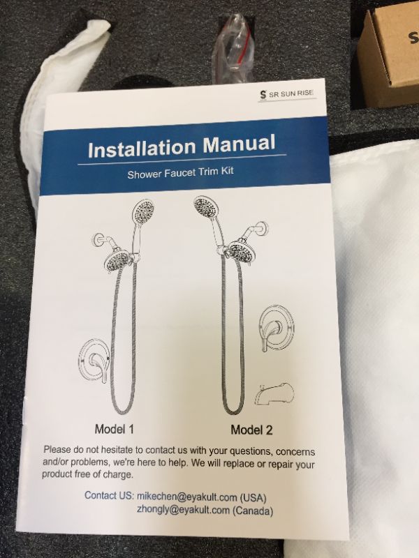 Photo 3 of ---NEW BRANP OPEN FOR PHOTOS---SR SUN RISE Shower System with Tub Spout Rain Shower Tub Set, High Pressure 35-Function Dual 2 in 1 Shower Combo Faucet with Valve, Patented 3-Way Water Diverter in Matte Black (Valve and Tub Spout Included))
