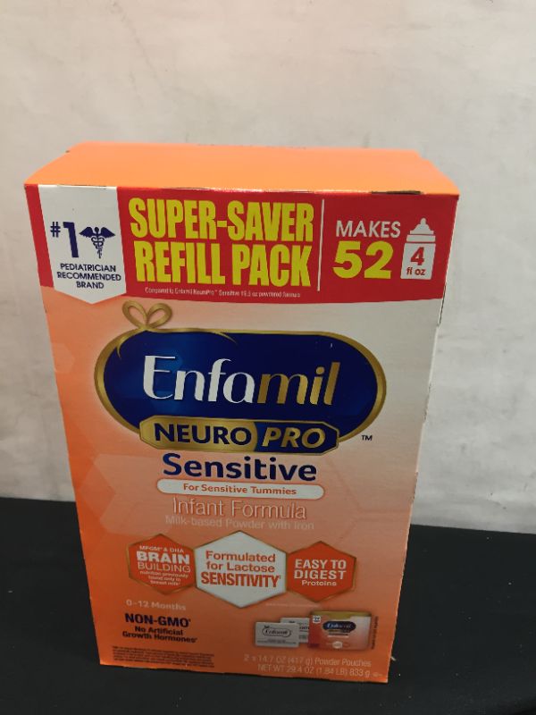 Photo 1 of Enfamil NeuroPro Sensitive Baby Formula Gentle Milk Powder Refill, 29.4 Ounce - Omega 3 DHA, Probiotics, Immune Support Exp--01-Jul-2023
