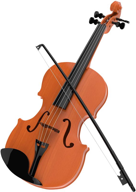 Photo 2 of Hey Play! Kids Toy Violin with 4 Adjustable Strings and Bow, Musical Sounds, Realistic Looking Instrument for Learning Classical Music