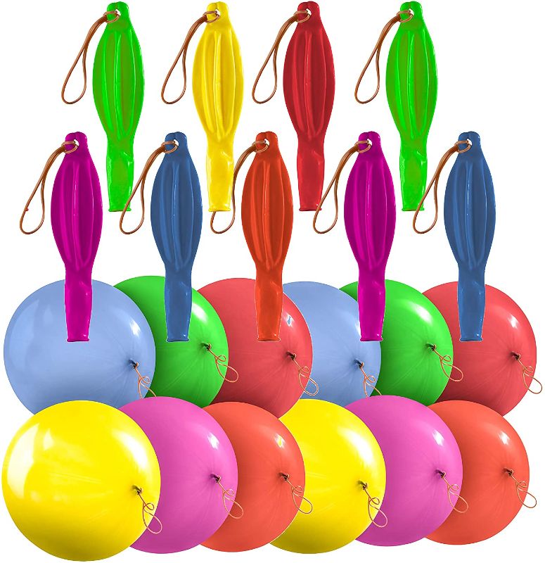 Photo 1 of 36 Piercing Balloons in 6 Assorted Colors - 18 '' Strong Piercing Ball Balloons for Indoor or Outdoor Fun or Party