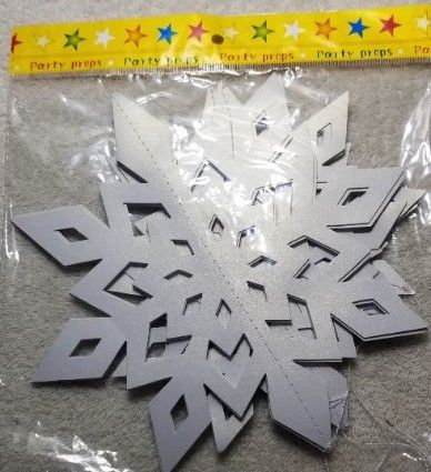 Photo 2 of 24pcs Hanging Snowflakes Ornaments 3D Large Snowflakes Garland Snowflakes for Frozen Christmas Tree, Wedding, Holiday New Years, Winter Wonderland Room, Party Decoration Gifts