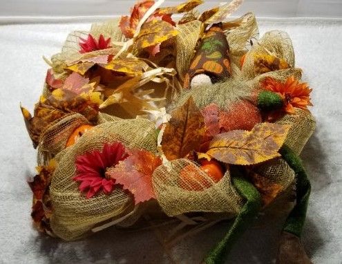 Photo 1 of 14 '' Fall Harvest Fall Maple Leaf Wreath with Maple Leaf, Pumpkin for Thanksgiving Front Door Decoration