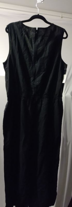 Photo 1 of Essentials Women's Sleeveless Linen Jumpsuit, BLACK, SIZE 14