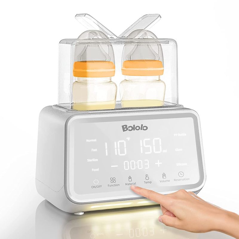 Photo 1 of Bololo Breast Milk Bottle Warmer, Stronger 500W Bottle Warmer, Breastmilk Quick Warmer, Twin Timer Baby Food Warmer, 24H Temperature Control