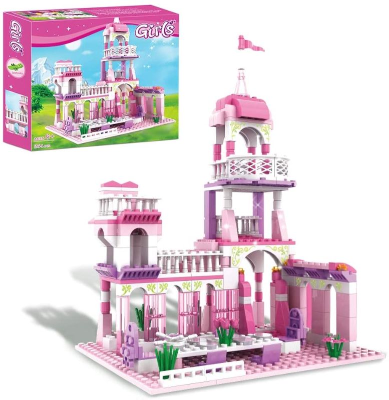 Photo 1 of 
Girls Princess Castle Building Blocks Toys Pink Palace King Banquet Bricks Toys for Girls 6-12