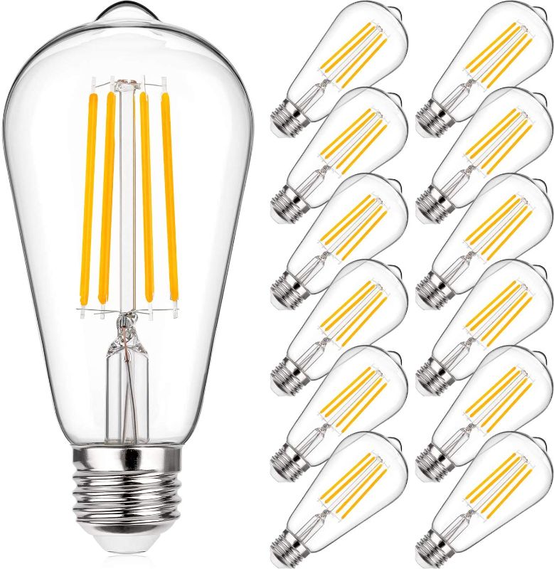 Photo 1 of 
Vintage Edison LED Light Bulb, 60 Watt Equivalent, 6W ST58 Warm White 2700K, E26 Medium Base, 800 High Brightness Lumens, Filament Bulbs ...