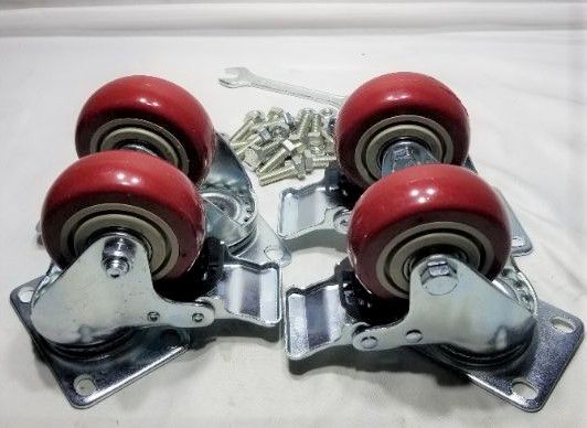 Photo 1 of ABSLIMUS 3 inch Heavy Duty Casters, Lockable Bearing Caster Wheels with Brake, Swivel Casters for Furniture and Workbench, Set of 4