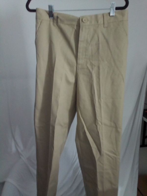 Photo 1 of Boys husky flat front pants, size 18h, khaki