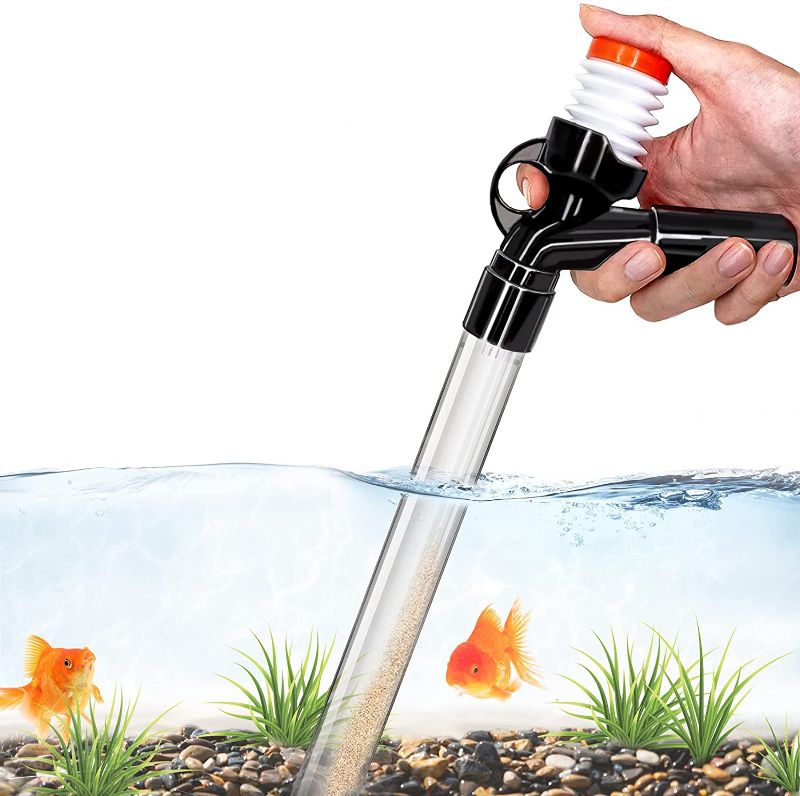 Photo 1 of Aquarium Gravel Cleaner Kit, Long Nozzle, Water Changer for Water Change and Gravel Cleaning with Air Push Button and Adjustable Water Flow Controller, BPA Free