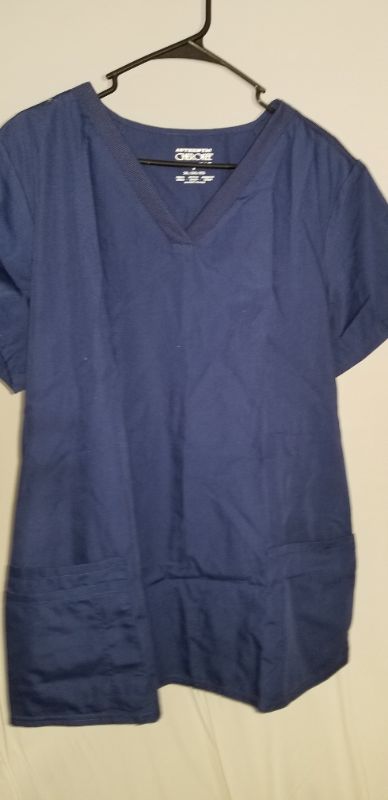 Photo 1 of Cherokee women's scrub top, blue,  2x