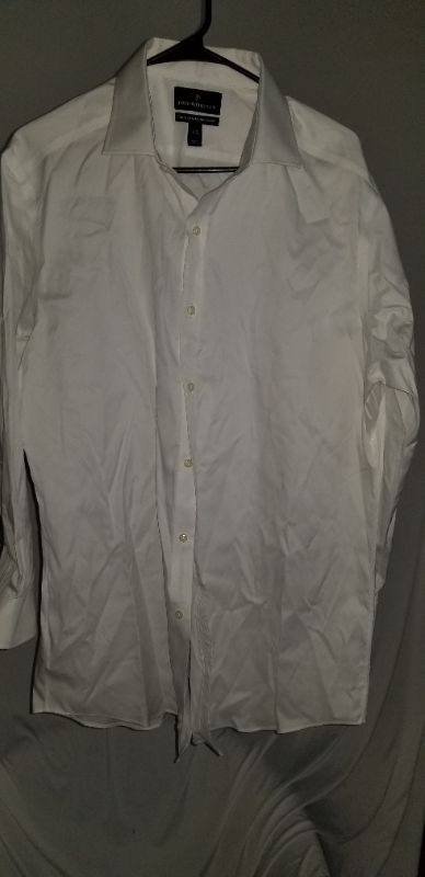 Photo 1 of buttoned down mens long sleeve shirt, white (Size in photo)
