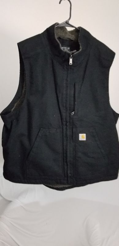 Photo 1 of carhartt men's heavy vest, black, 2xl