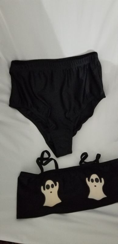 Photo 1 of  two piece swimsuit, black, med