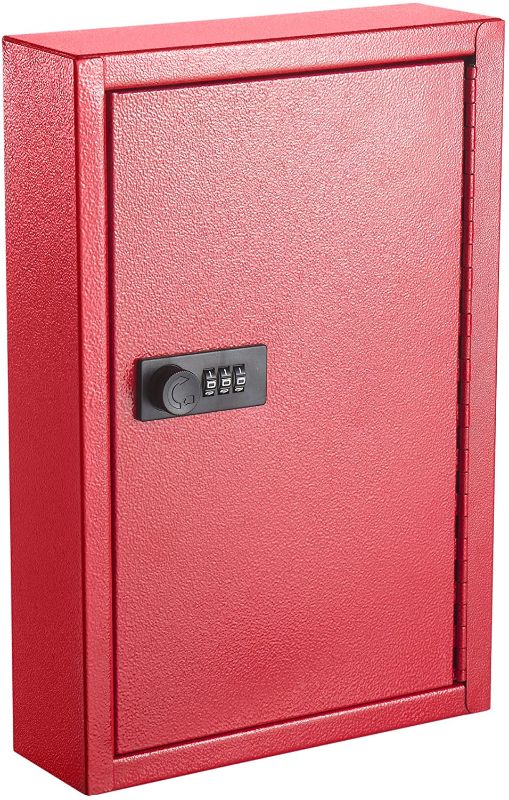 Photo 1 of AdirOffice 40 Key Cabinet with Combination Lock, Holds 40 Keys, Red