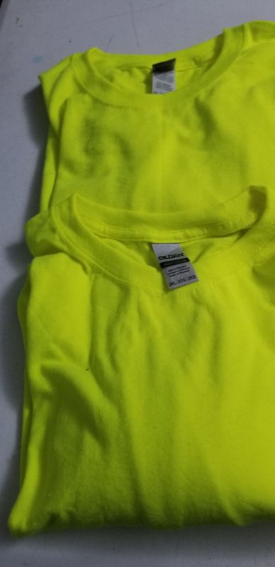 Photo 1 of  fluorescent yellow tshirts, 2xl, 2 pack