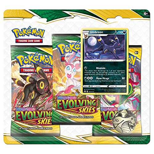 Photo 1 of 
Pokemon SAS7 Evolving Skies 3Pk Blister - Umbreon 