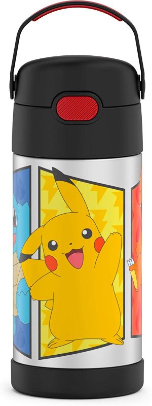 Photo 1 of THERMOS FUNTAINER Stainless Steel Vacuum Insulated Bottle and Sorbet, 12 oz Capacity, for Kids, Pokemon