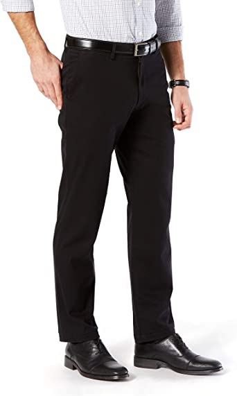 Photo 1 of Dockers Signature Lux Men's Stretch Cotton Pants, Straight Fit, black, 36 x 30