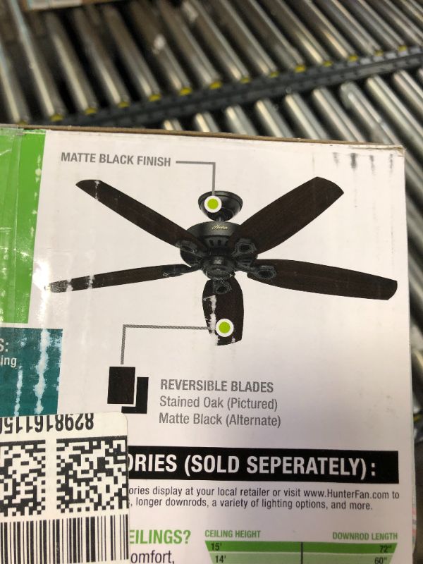 Photo 1 of Hunter 52" Builder Matte Black Ceiling Fan with Pull Chain