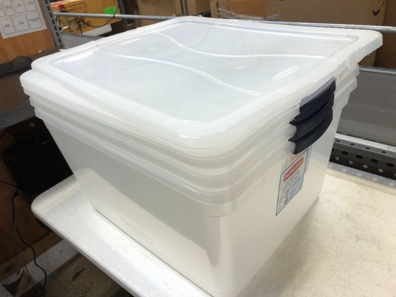 Photo 1 of 3 mediun size clear plastic containers with locking lids