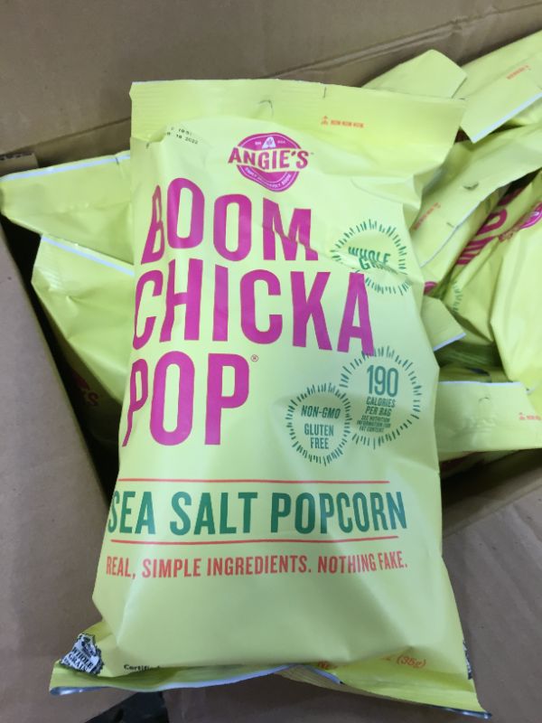Photo 1 of Angie's Boomchickapop Sea Salt Popcorn - 12 pack, 1.25 oz bags EXP 02182022