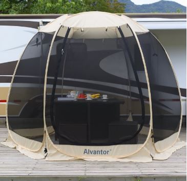 Photo 1 of 10'x10' Gazebo Pop Up with Mosquito Netting Portable Beige